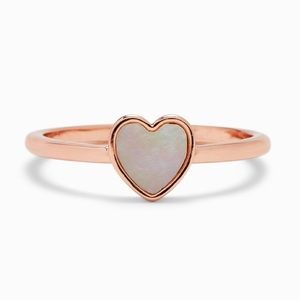Pura Vida Dainty Rose Gold Heart of Pearl Ring